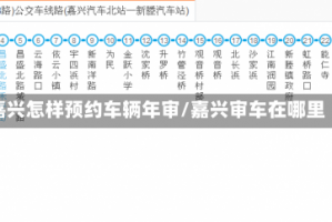 嘉兴怎样预约车辆年审/嘉兴审车在哪里
