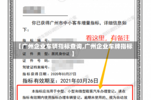 【广州企业车辆指标查询,广州企业车牌指标】