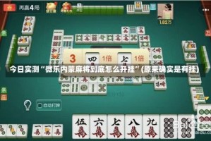 今日实测“微乐内蒙麻将到底怎么开挂”(原来确实是有挂)