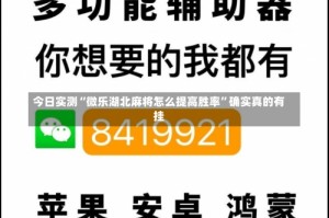 今日实测“微乐湖北麻将怎么提高胜率”确实真的有挂