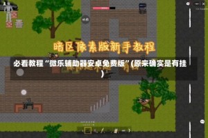 必看教程“微乐辅助器安卓免费版”(原来确实是有挂)