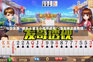今日实测“微乐斗地主小程序透视”(原来确实是有挂)